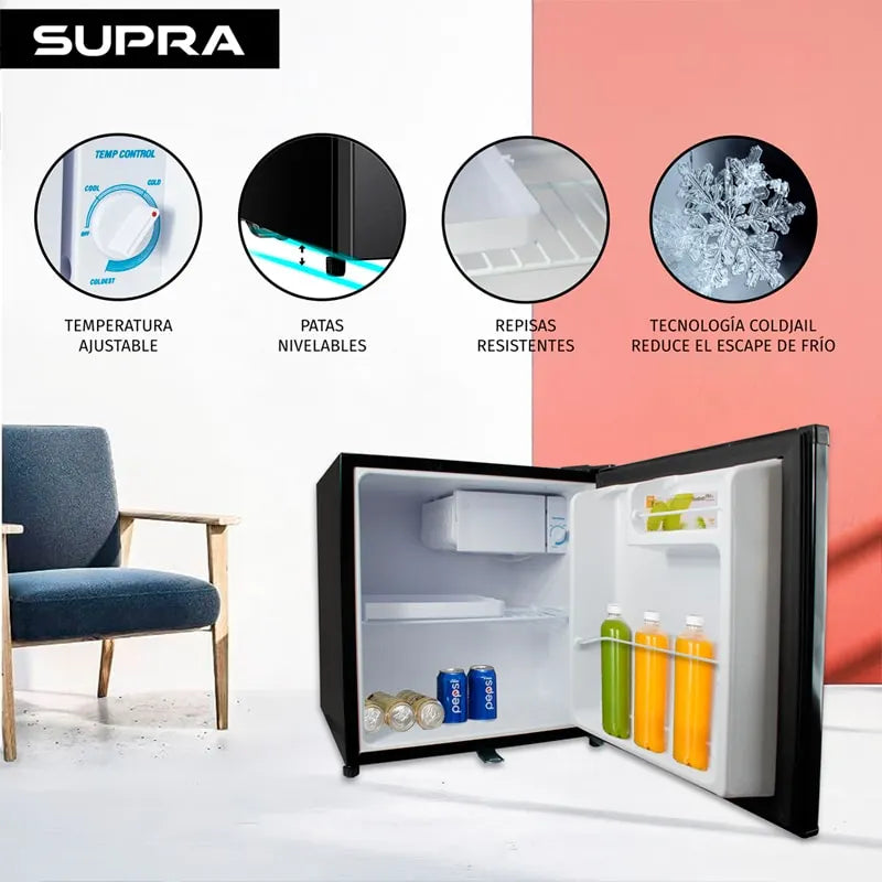 Frigobar Vail Supra negro de 47 litros con congelador