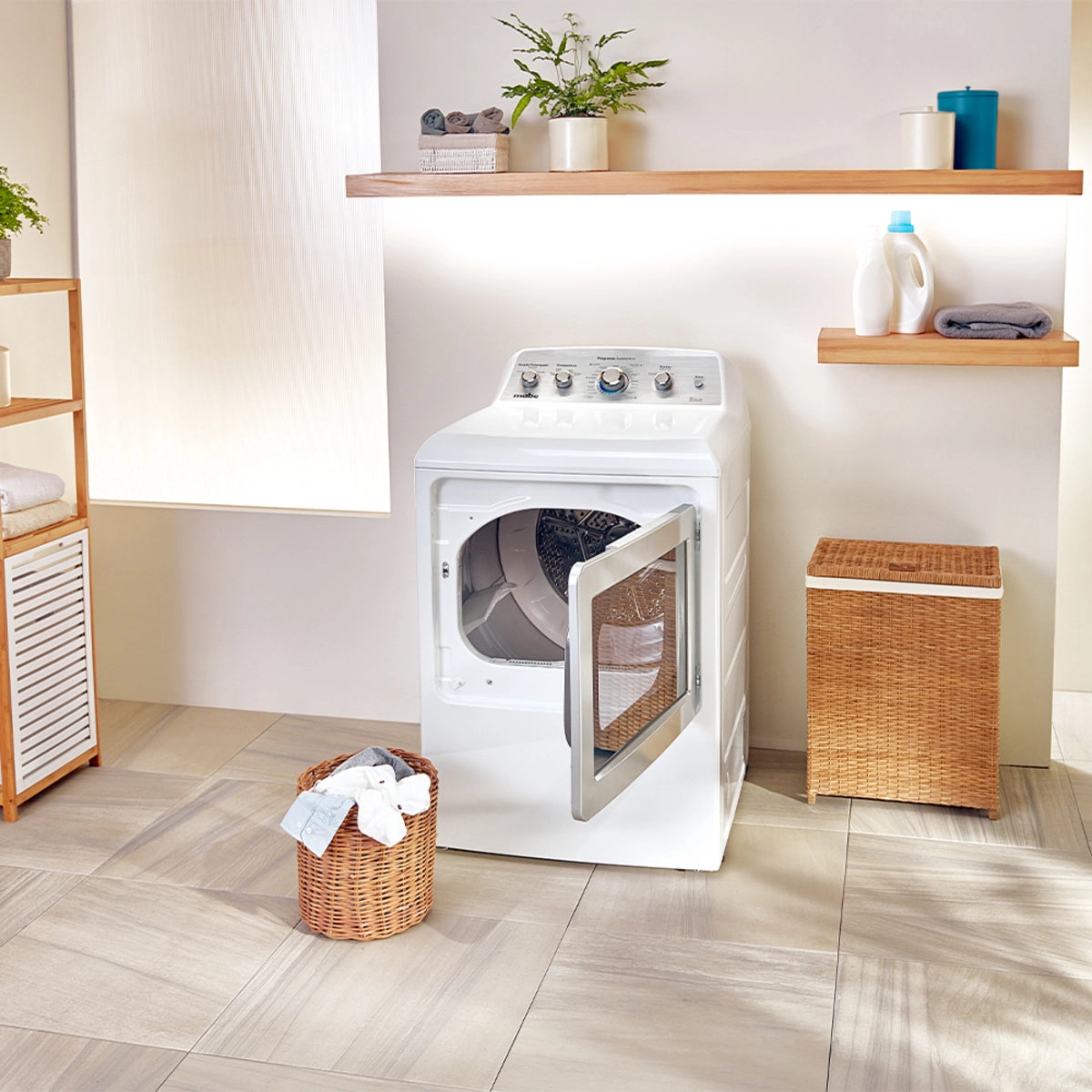 Secadora Mabe a gas lp 7.2 cuft. blanca con sanitizado