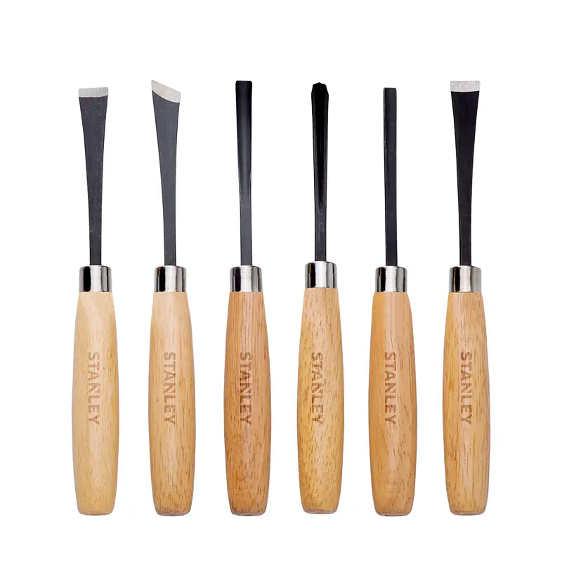 Juego de Gubias para tallado de madera Stanley 6 piezas