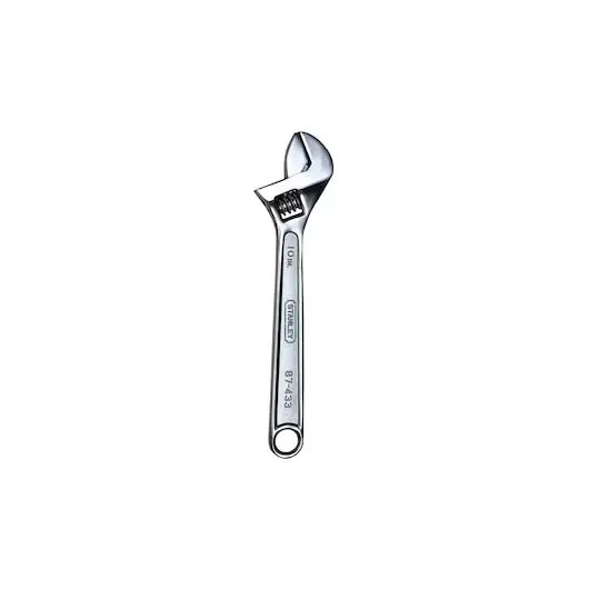 Llave ajustable Stanley cromada de 10" con escala métrica y pulgadas