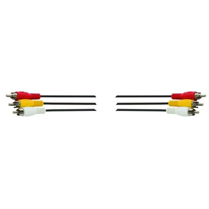 Cable RCA de audio y video con conectores niquelados Steren de 1.8m