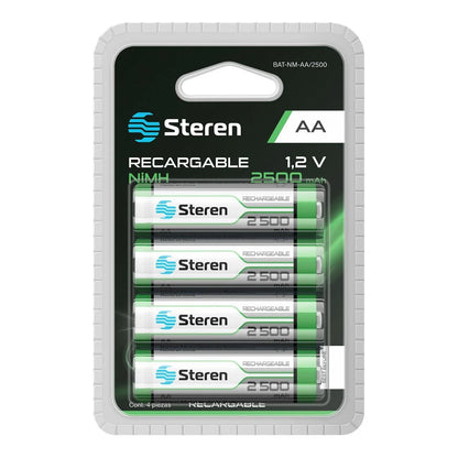 Paquete de pilas AA recargables de alta capacidad 2500 mAh Steren