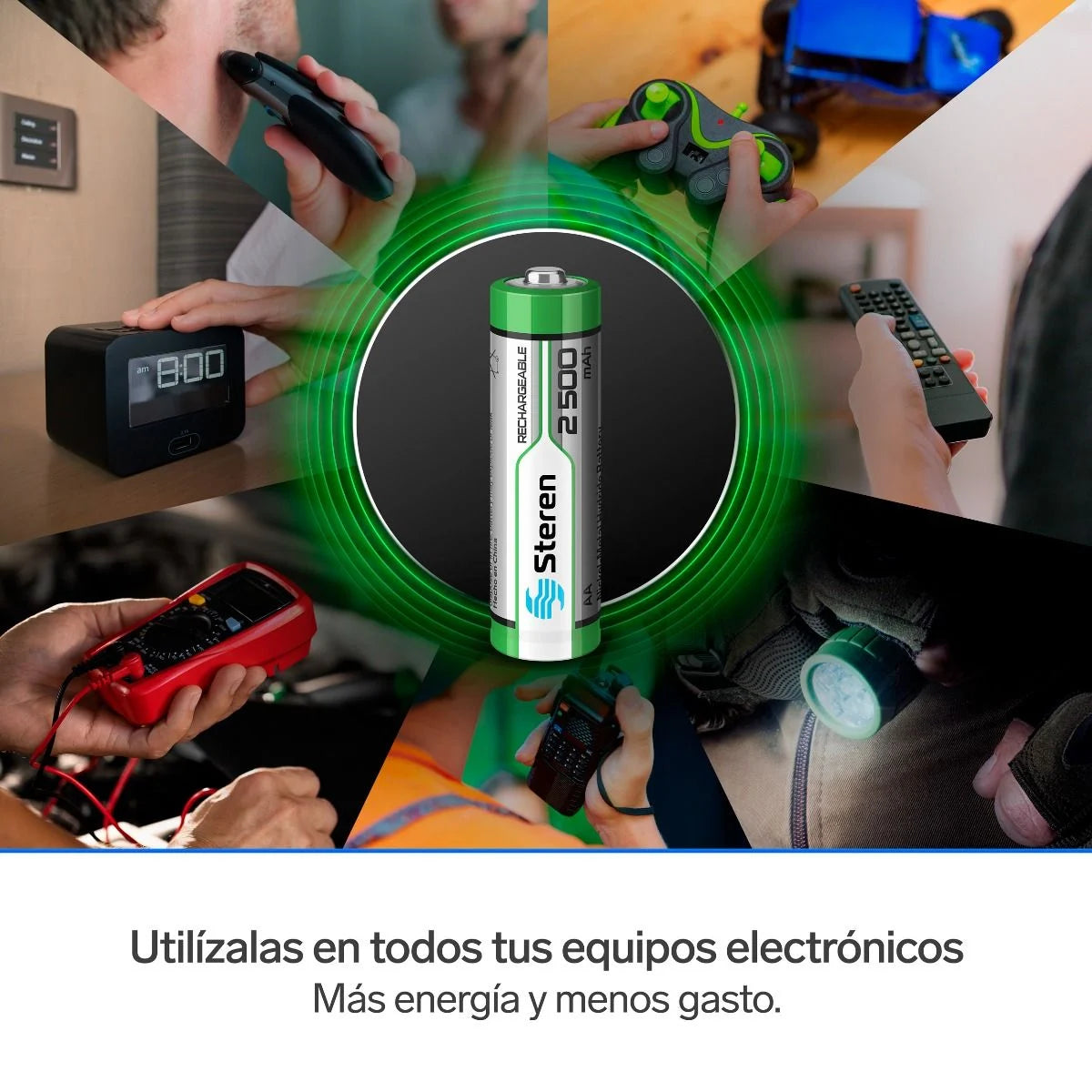 Paquete de pilas AA recargables de alta capacidad 2500 mAh Steren
