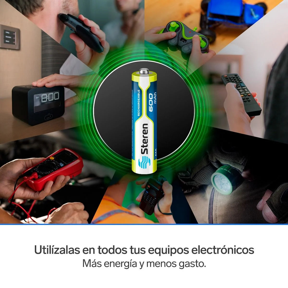 Paquete de 4 pilas recargables AAA NiMH 600 mAh Steren