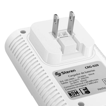 Cargador de pilas AA, AAA y 9V incluye 4 pilas AA Steren