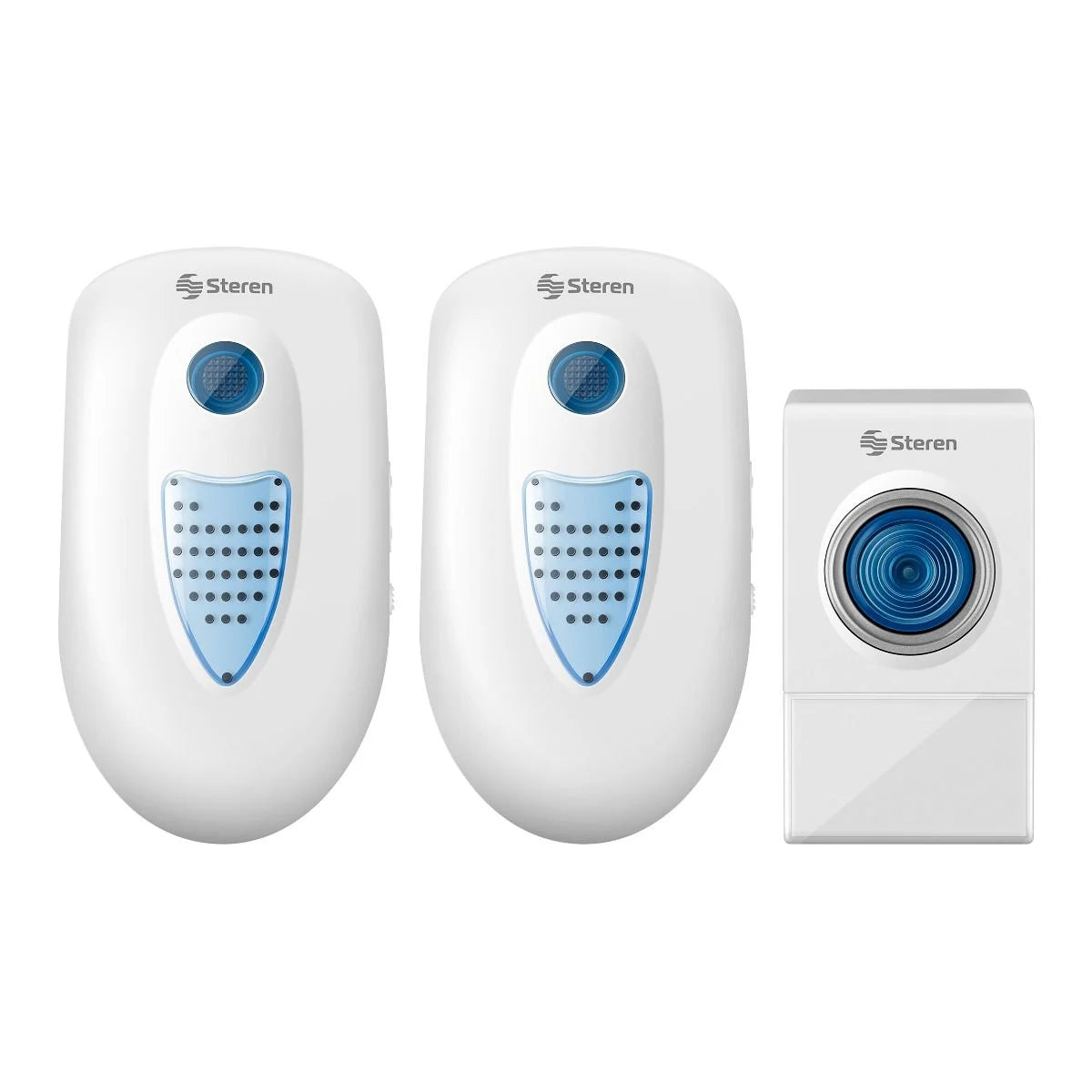 Timbre inalámbrico Steren de 38 tonos 50m de alcance 2 campanas blanco