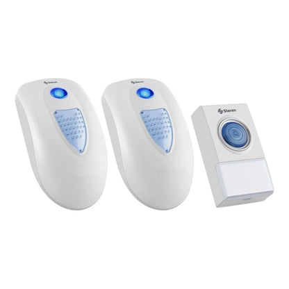 Timbre inalámbrico Steren de 38 tonos 50m de alcance 2 campanas blanco
