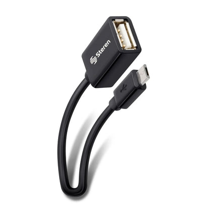 Cable adapatador de 10cm OTG Steren para celulares Android