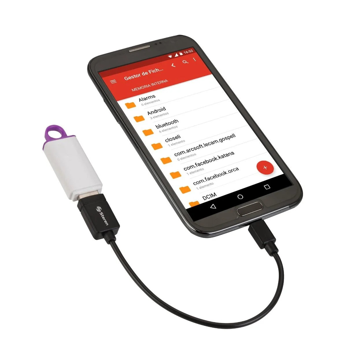 Cable adapatador de 10cm OTG Steren para celulares Android