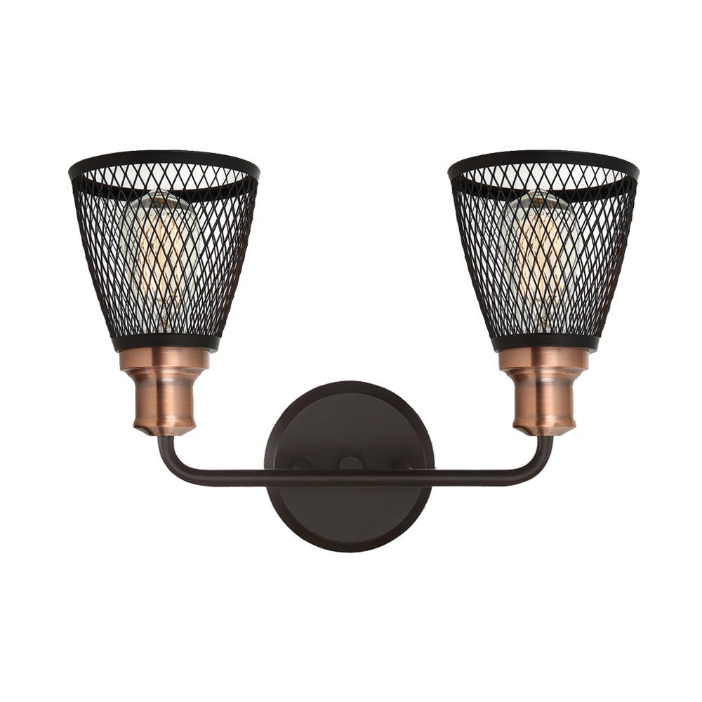 Luminaria de pared doble Oporto Tecnohome negro antique