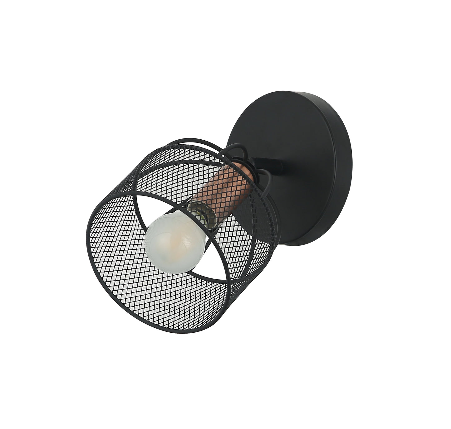 Luminaria de pared Larosa negro y cobre Tecnohome luz cálida 3000k