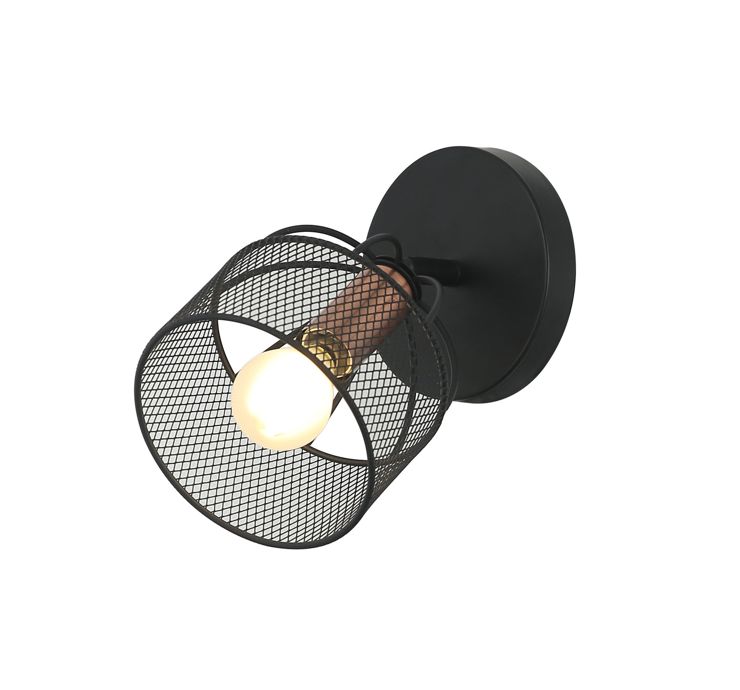 Luminaria de pared Larosa negro y cobre Tecnohome luz cálida 3000k