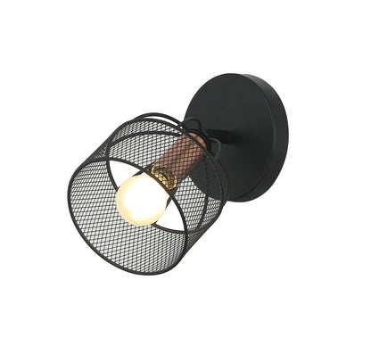 Luminaria de pared Larosa negro y cobre Tecnohome luz cálida 3000k