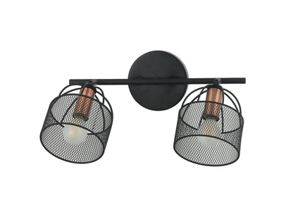 Luminaria de pared Larosa negro y cobre Tecnohome luz cálida 3000k