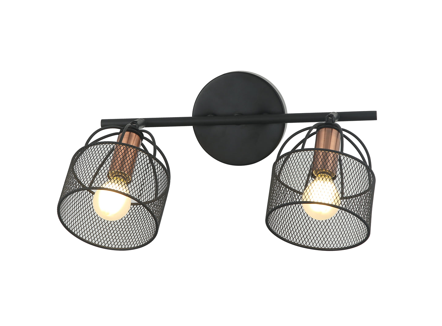 Luminaria de pared Larosa negro y cobre Tecnohome luz cálida 3000k