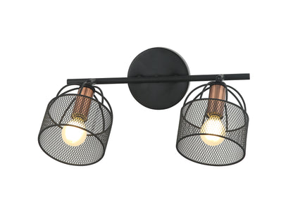 Luminaria de pared Larosa negro y cobre Tecnohome luz cálida 3000k