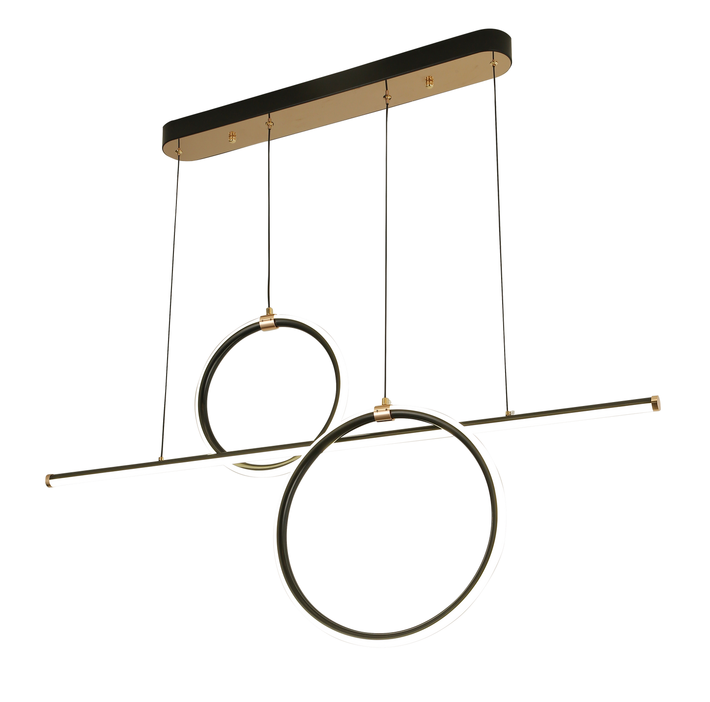 Lámpara colgante Vitali Tecnohome negro y laton con luz led ajustable