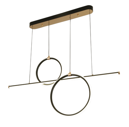 Lámpara colgante Vitali Tecnohome negro y laton con luz led ajustable