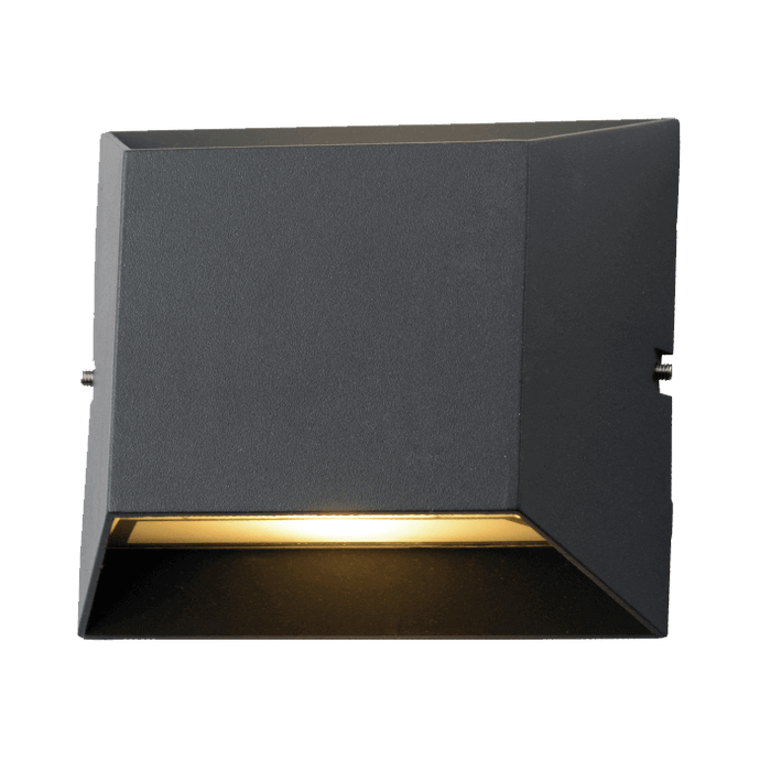 Luminario led Caelum I Trishman negro de exterior para muro