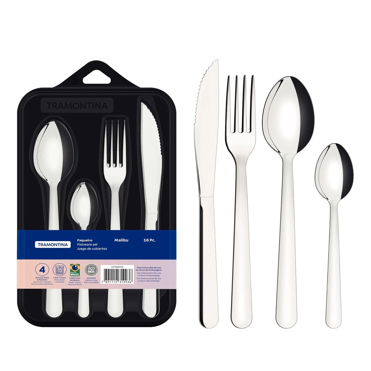 Juego de cubiertos de mesa Malibu Tramontina 16 piezas