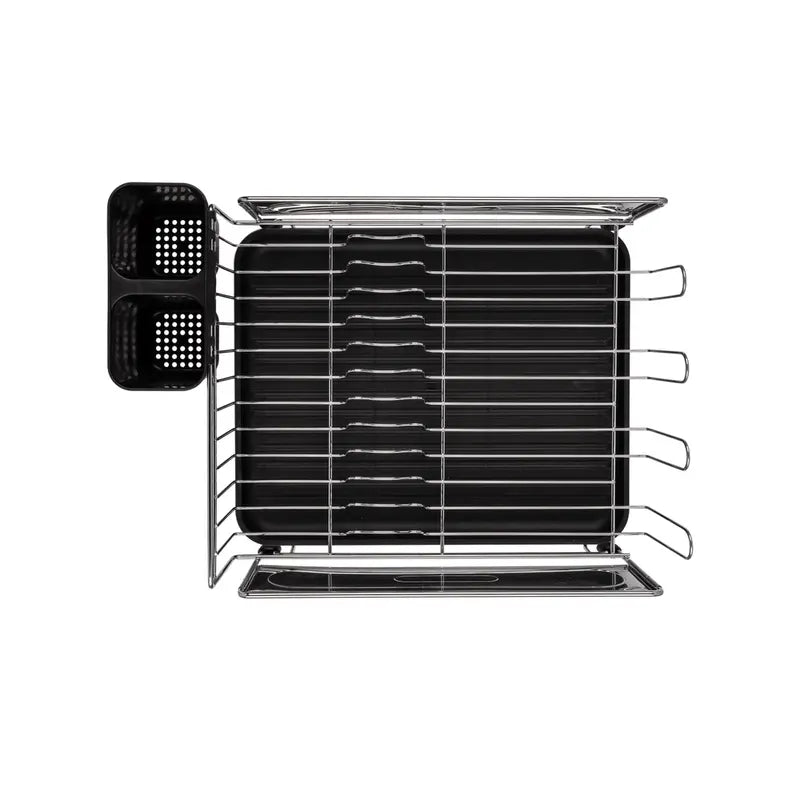 Escurridor de platos Tramontina Plurale de acero cromado con secador y porta cubiertos