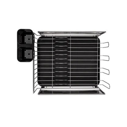 Escurridor de platos Tramontina Plurale de acero cromado con secador y porta cubiertos