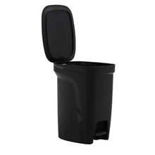 Basurero Tramontina Compact negro de pedal con asta en acero galvanizado de 10L