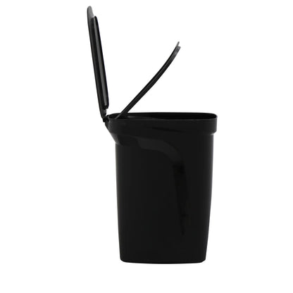 Basurero Tramontina Compact negro de pedal con asta en acero galvanizado de 10L