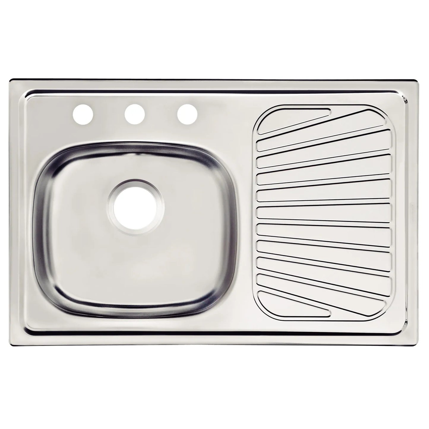 Fregadero de empotrar Tramontina en acero inoxidable 80 x 52 cm