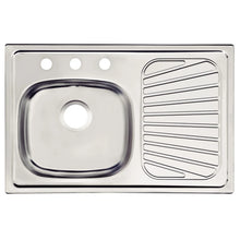 Fregadero de empotrar Tramontina en acero inoxidable 80 x 52 cm