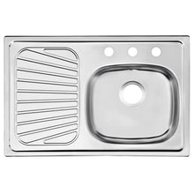 Fregadero de empotrar Tramontina en acero inoxidable 80 x 52 cm