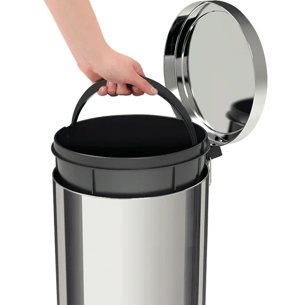 Cesto de basura Lixeiras Tramontina de 30L acero inoxidable