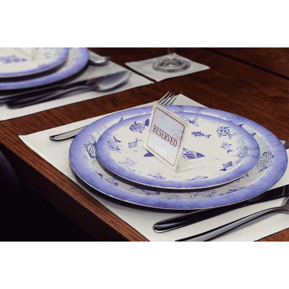 Plato Tramontina Peixes de porcelana decorada 28 cm