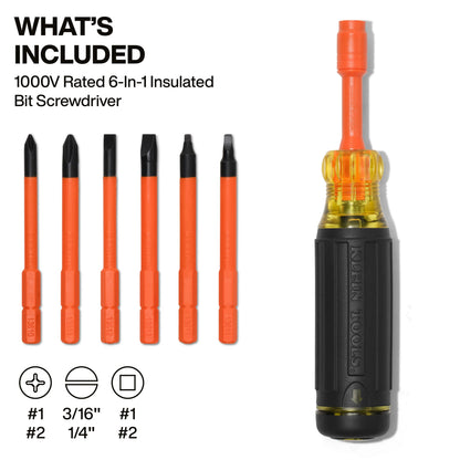 Destornillador autoblocante aislado 6 en 1 Klein Tools