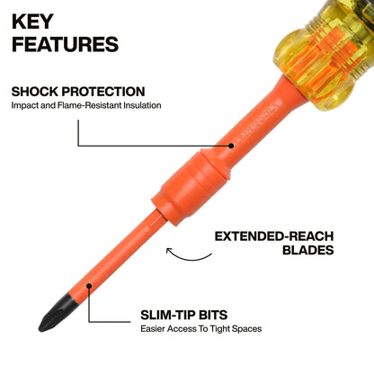 Destornillador autoblocante aislado 6 en 1 Klein Tools