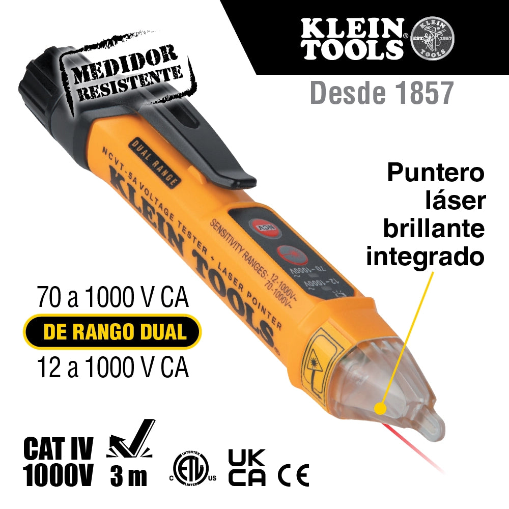 Kit de prueba eléctrica Klein Tools NCVT de rango dual y probador de receptáculo GFCI