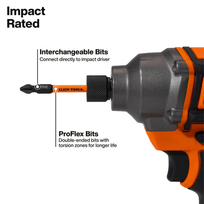 Destornillador de impacto con trinquete 13 en 1 Klein Tools