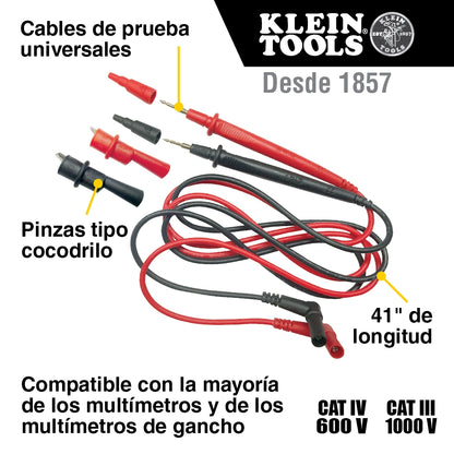 Cables de repuesto para multímetros Klein Tools