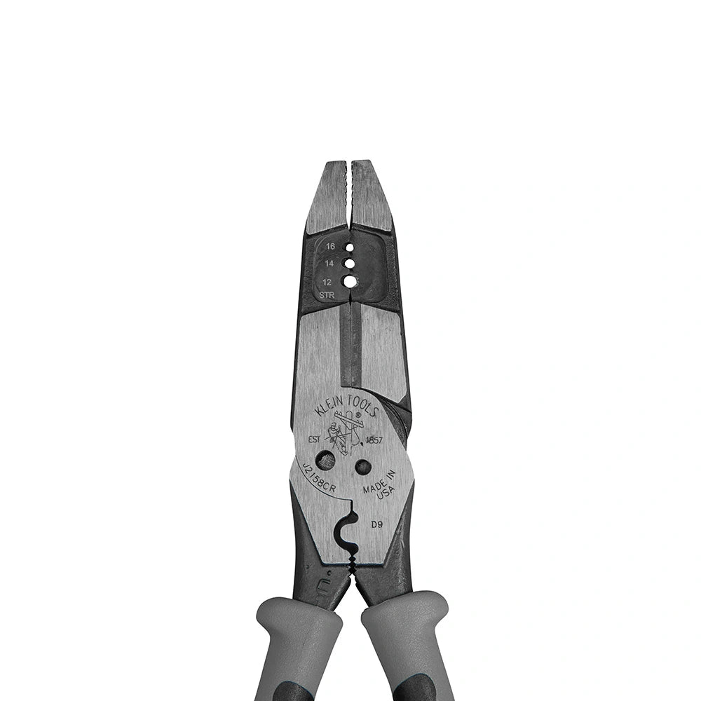 Pinzas híbridas con ponchadora y pelacables Klein Tools J215-8CR