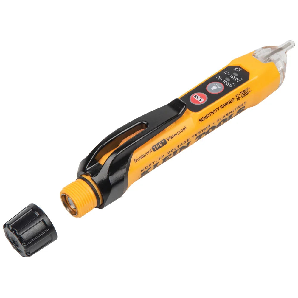 Probador de voltaje sin contacto de rango dual de 12 a 1000 V CA con linterna Klein Tools