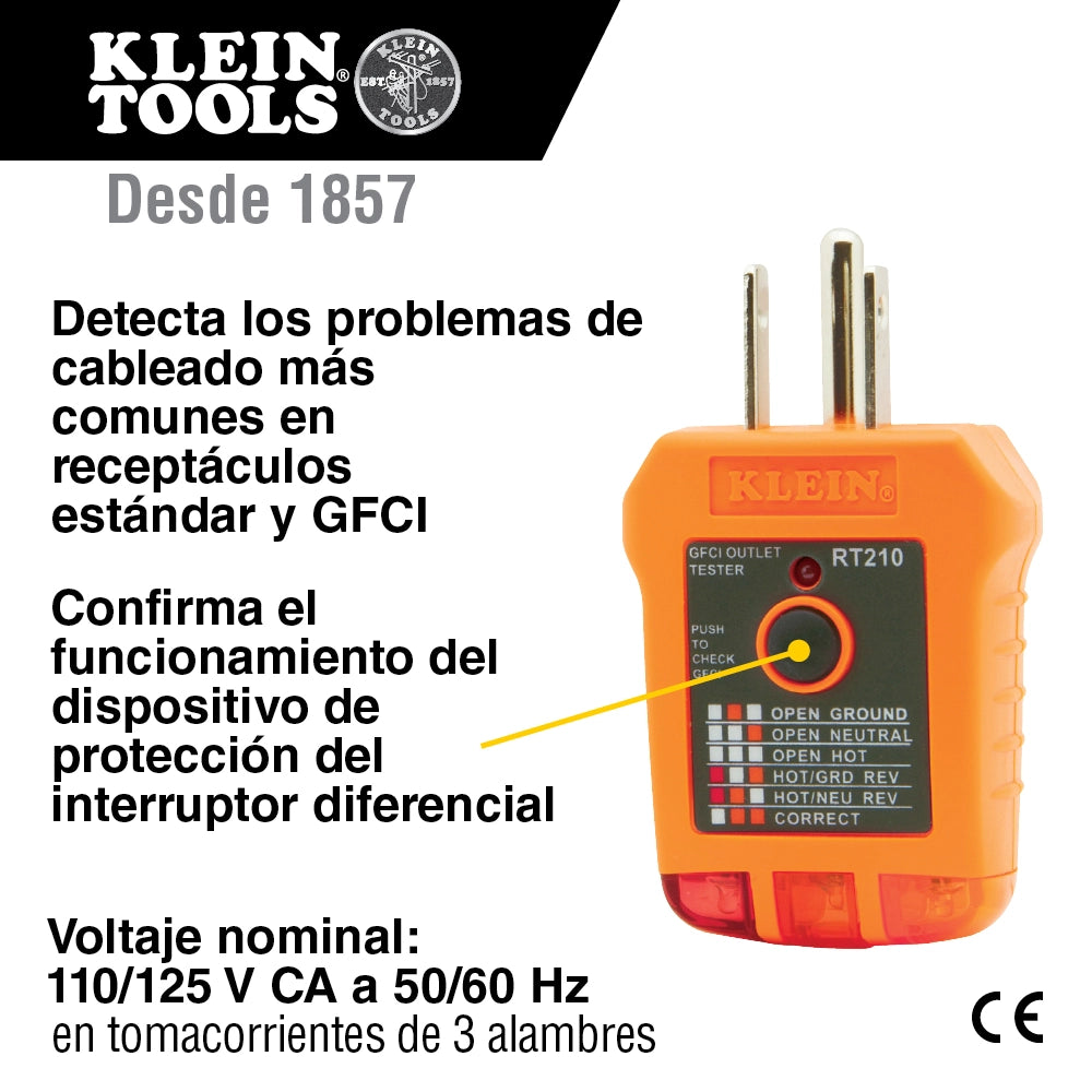 Probador de tomacorrientes GFCI Klein Tools