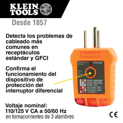 Probador de tomacorrientes GFCI Klein Tools