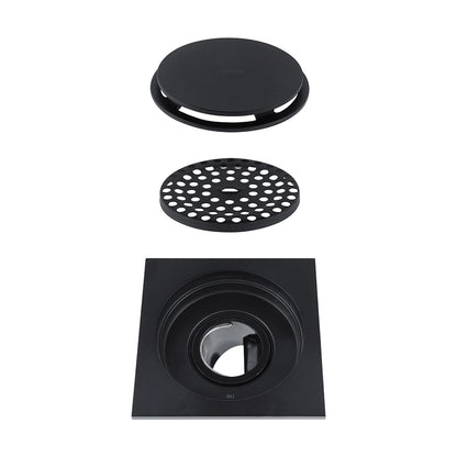 Coladera cuadrada vista redonda negra Urrea