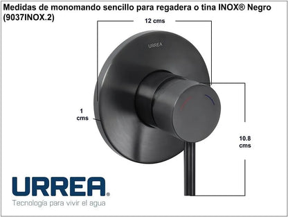 Monomando para regadera o tina inox Urrea