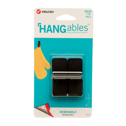 HANGables Ganchos con adhesivo removible negro 4 piezas
