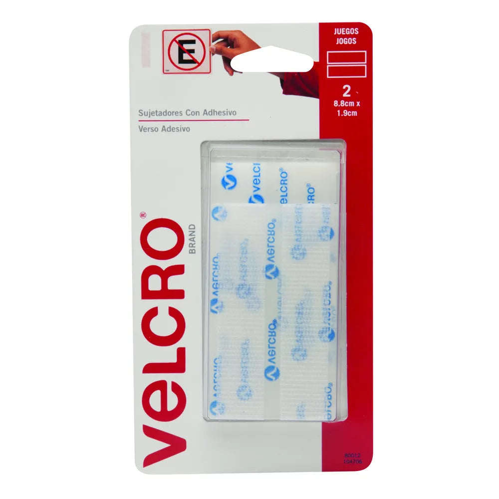 Velcro tiras con adhesivo de uso general blanco 9 x 2 cm 2 piezas