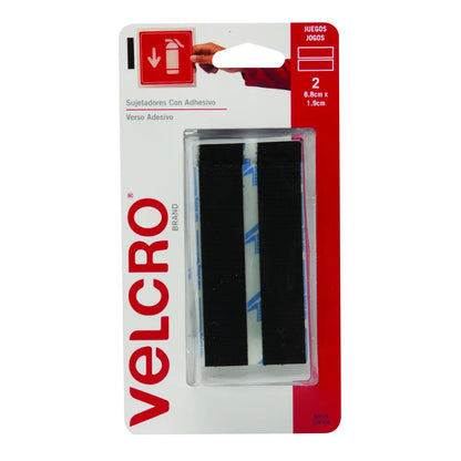 VELCRO Tiras con adhesivo de uso general negro 8.8 x 1.9 cm 2 piezas