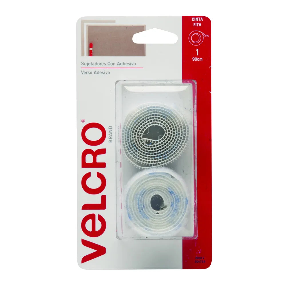 Velcro cinta con adhesivo de uso general blanco 90 x 1.9 cm