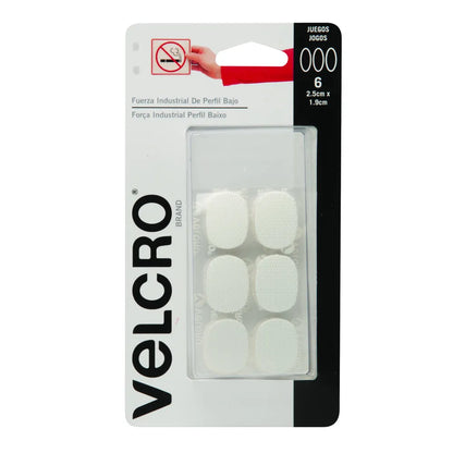 Velcro Sujetadores óvalo con adhesivo de alta resistencia blanco 2.5 x 1.9 cm 6 piezas