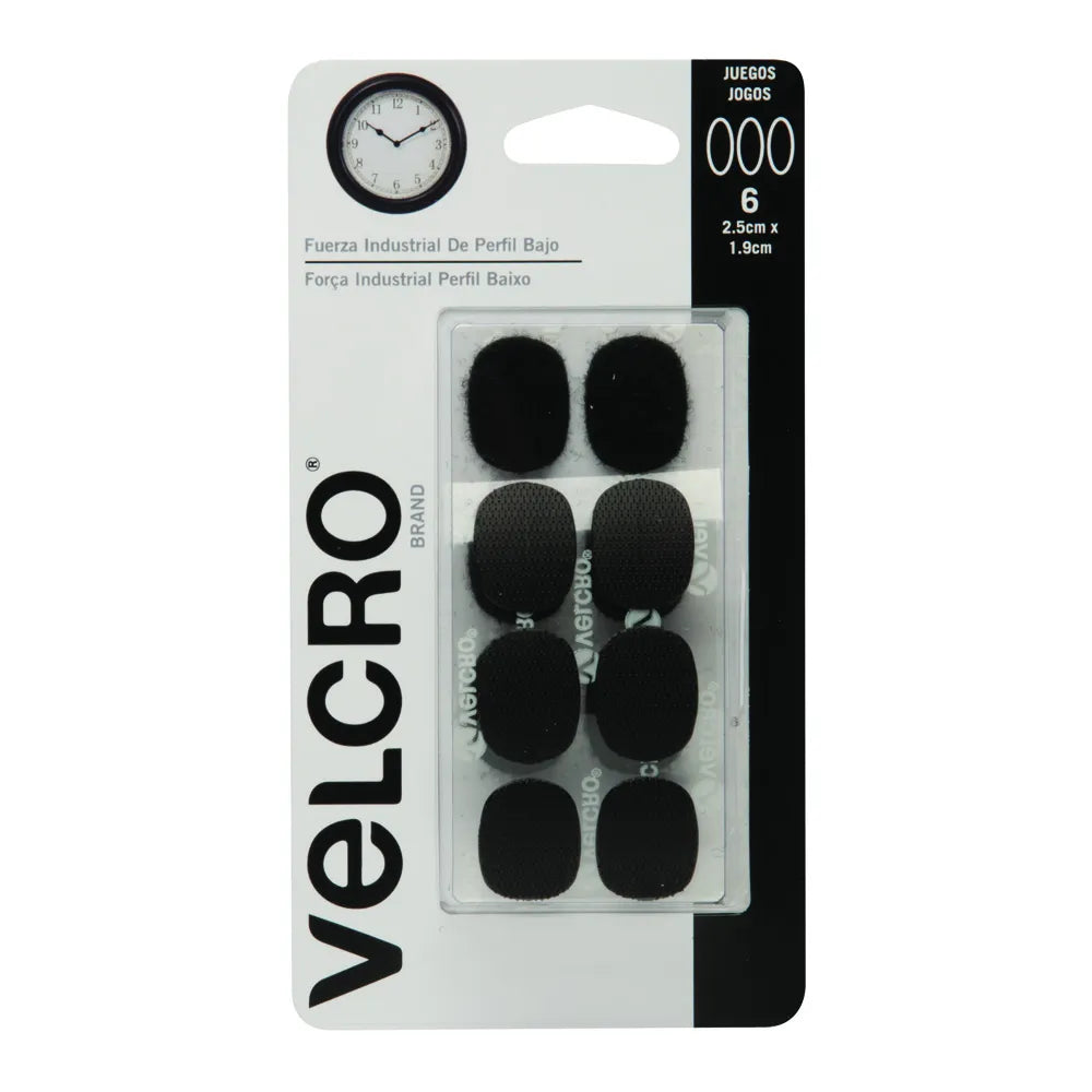 Velcro Sujetadores de bajo perfil con adhesivo de alta resistencia negro 2.5 x 1.9 cm 6 piezas